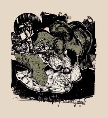If the other arguments have been cred Gravures & estampes intitulée "If the other argume…" par Вася Бурдин, Œuvre d'art originale, Linogravures