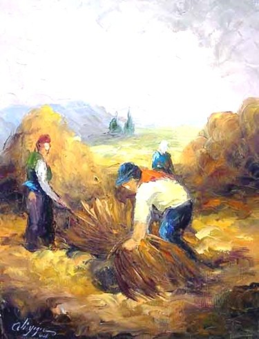 Painting titled "hasat zamanı 2" by Ali Yagcı, Original Artwork