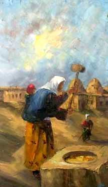 Painting titled "harranda yaşam" by Ali Yagcı, Original Artwork