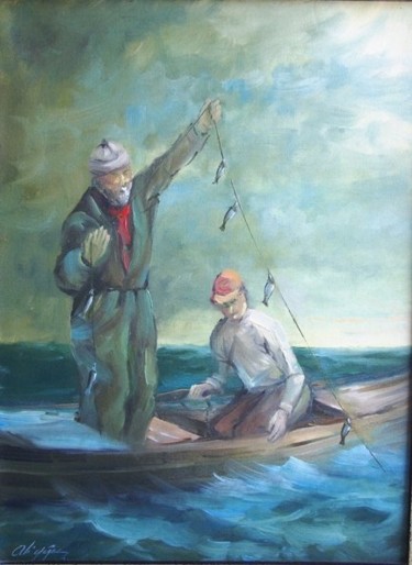 Painting titled "Balıkçılar" by Ali Yagcı, Original Artwork