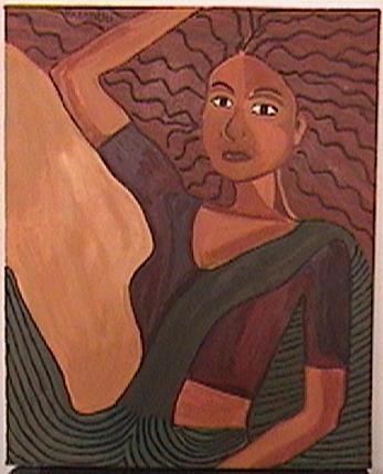Painting titled "Woman II" by Vasanthi Victor, Original Artwork