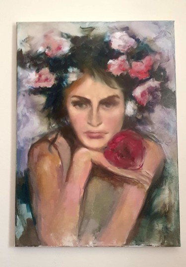 Painting titled "Portret" by Iliana Vaseva, Original Artwork, Oil