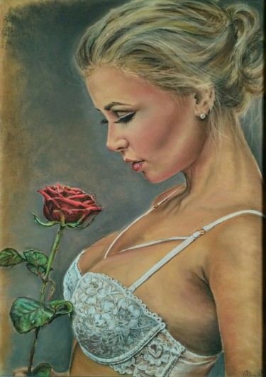 Malerei mit dem Titel "Аромат свежести" von Vasilii Linnik, Original-Kunstwerk, Pastell