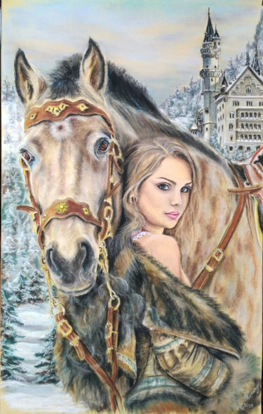 Pintura titulada "Рапунцель и Максимус" por Vasilii Linnik, Obra de arte original, Pastel