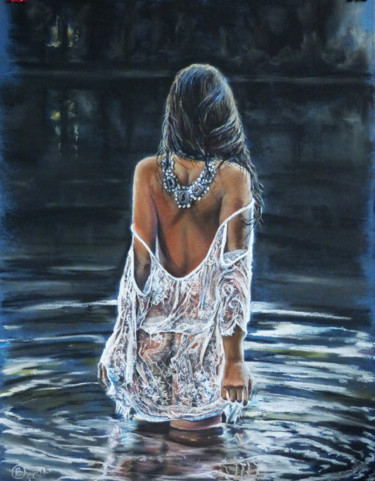 Картина под названием "Двічі в одну річку…" - Василий Линник, Подлинное произведение искусства, Пастель