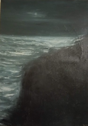 Peinture intitulée "Sea landscape" par Vasia Perrou, Œuvre d'art originale, Huile