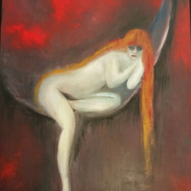 Painting titled "Bella the vampire" by Vasia Perrou, Original Artwork, Oil