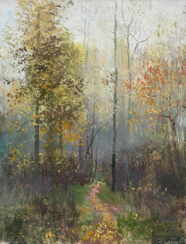 Картина под названием "Autumn." - Vasil Sumarau, Подлинное произведение искусства, Масло Установлен на Деревянная рама для н…