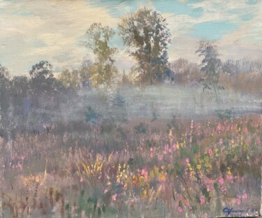 Картина под названием "Morning." - Vasil Sumarau, Подлинное произведение искусства, Масло Установлен на Деревянная рама для…