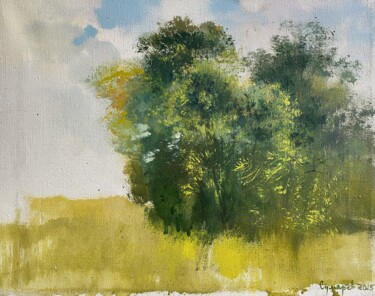 Картина под названием "Trees." - Vasil Sumarau, Подлинное произведение искусства, Масло Установлен на Деревянная рама для но…