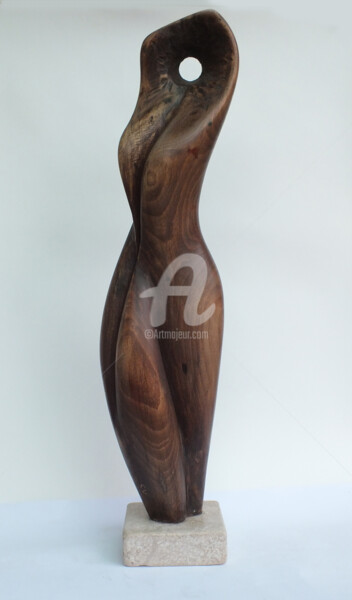 Sculpture titled "Femina" by Vasile Cheptanaru, Original Artwork, Wood