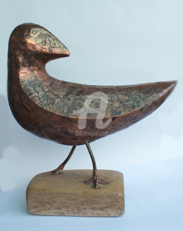 Sculpture titled "Bird" by Vasile Cheptanaru, Original Artwork, Wood
