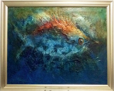 Painting titled "The Fish Knows Ever…" by Vasile Marius Lupu, Original Artwork, Oil