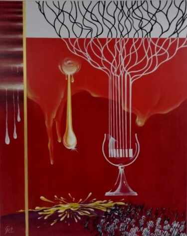 Malerei mit dem Titel "Graal de droit natu…" von Vasileios Arapis, Original-Kunstwerk, Acryl Auf Keilrahmen aus Holz montiert