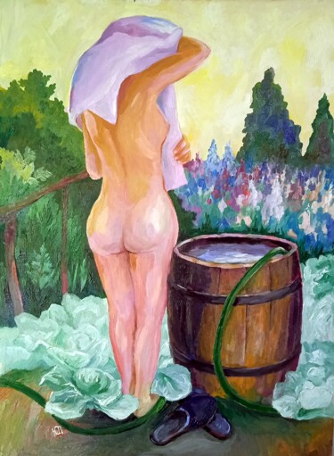 Pintura intitulada "МОЛОДАЯ КАПУСТА" por Vasilii Iudov, Obras de arte originais, Óleo