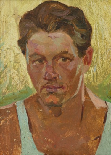 Painting titled "Male portrait" by Vasiliy Strigin, Original Artwork, Oil