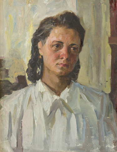Painting titled "Portrait of Kate" by Vasiliy Strigin, Original Artwork, Oil