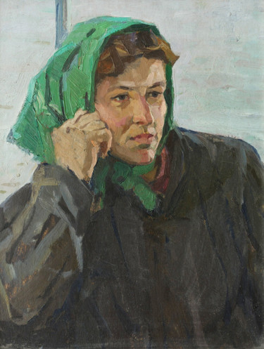 Pintura titulada "Portrait of the coo…" por Vasiliy Strigin, Obra de arte original, Oleo