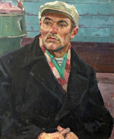 Schilderij getiteld "Portrait of the sai…" door Vasiliy Strigin, Origineel Kunstwerk, Olie