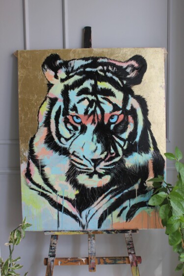 Painting titled "tiger" by Vasily Kizinek, Original Artwork, Acrylic