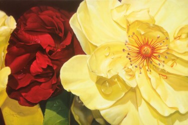 Painting titled "Red and Yellow" by Vasily Luchkiv, Original Artwork, Oil