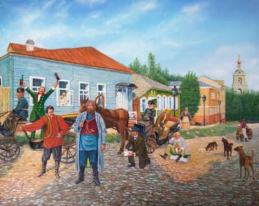 Картина под названием "К цыганам / To the…" - Василий Николаевич Жданов, Подлинное произведение искусства, Масло