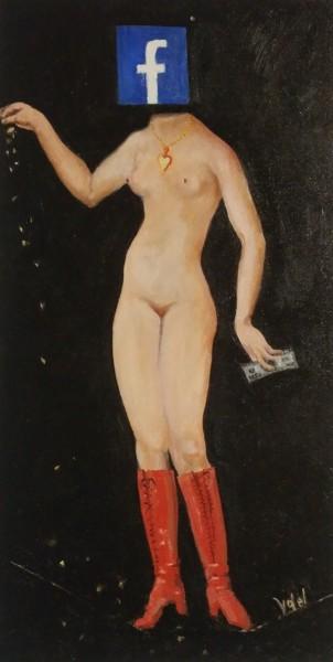 Pintura intitulada "Modern Venus" por Vasko Delev, Obras de arte originais, Óleo Montado em Outro painel rígido