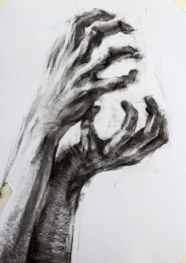 Drawing titled "Рука Руку Миє #5" by Vasyl Kovach, Original Artwork, Charcoal