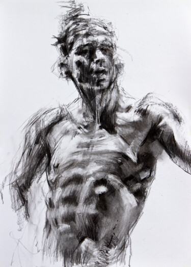 Drawing titled ""Day #6"" by Vasyl Kovach, Original Artwork, Charcoal