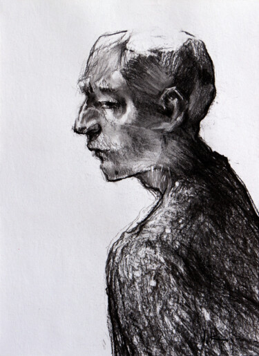 Рисунок под названием "PARTS #1" - Vasyl Kovach, Подлинное произведение искусства, Древесный уголь