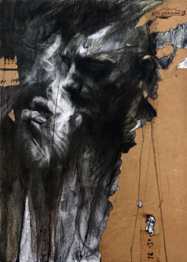 Рисунок под названием ""Waiting ..."" - Vasyl Kovach, Подлинное произведение искусства, Древесный уголь
