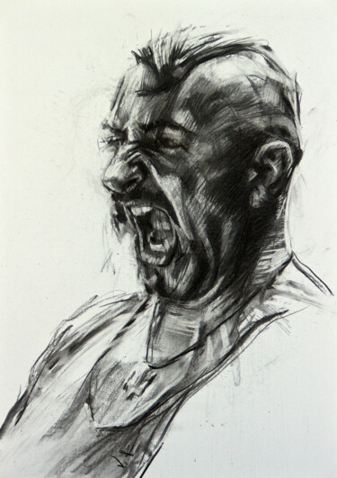 Рисунок под названием "Козацького Роду 15" - Vasyl Kovach, Подлинное произведение искусства, Древесный уголь