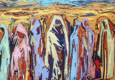 Artes digitais intitulada "Women of desert" por Vasyl Lyalyuk, Obras de arte originais, Pintura digital Montado em Armação e…