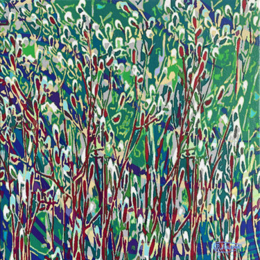 Digital Arts titled "Willow seals" by Vasyl Lyalyuk, Original Artwork, Digital Painting Mounted on Wood Stretcher frame