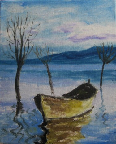 Painting titled "Danube 4" by Vasyl, Original Artwork, Oil