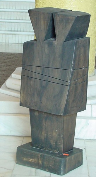 Sculptuur getiteld "twins" door Vasyl, Origineel Kunstwerk, Hout