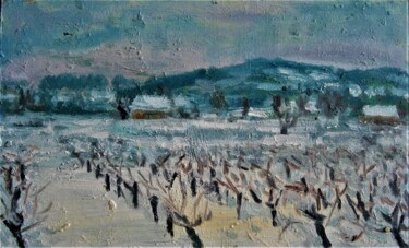Painting titled "winter" by Vasyl, Original Artwork, Oil