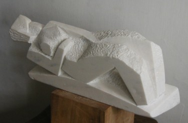 Escultura titulada "''WOMAN-RIVER-MOUNT…" por Vasyl, Obra de arte original, Piedra