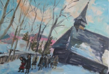 Painting titled "'FESTIVE DAY IN ROM…" by Vasyl, Original Artwork, Oil