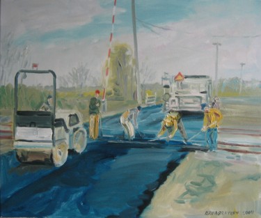 「road workers」というタイトルの絵画 Vasylによって, オリジナルのアートワーク