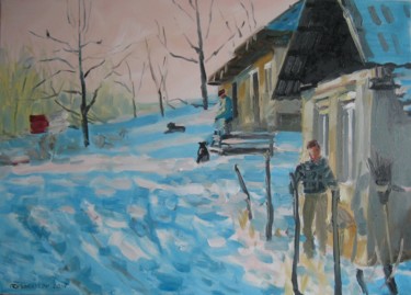 Pintura intitulada "winter morning" por Vasyl, Obras de arte originais