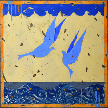 La rencontre Peinture intitulée "La rencontre" par Laurent Vauxion - Loran', Œuvre d'art originale, Acrylique Monté sur Châssis