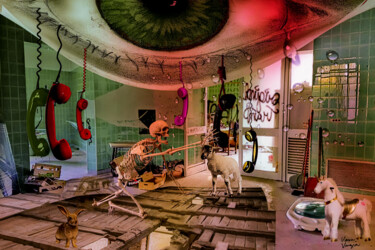 Sorry we can not take your call... Arts numériques intitulée "Sorry we can not ta…" par Vava Venezia, Œuvre d'art originale, Photo montage Monté sur Aluminium