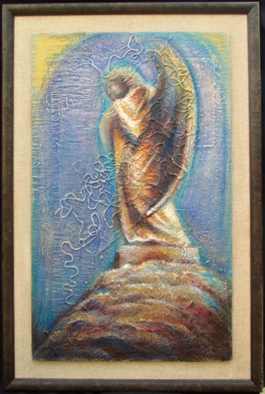 Peinture intitulée "Un ange à Saint-Ven…" par Vavy, Œuvre d'art originale, Acrylique