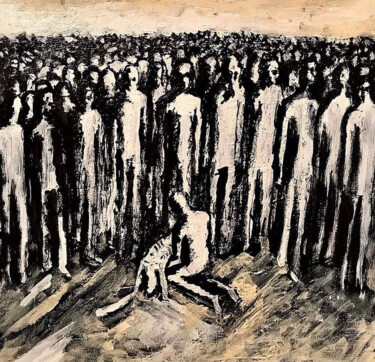 Pintura titulada "Death and spectators" por Vaxo Lang, Obra de arte original, Acrílico