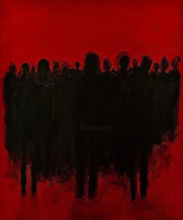 Painting titled "Shadow society" by Vaxo Lang, Original Artwork, Acrylic