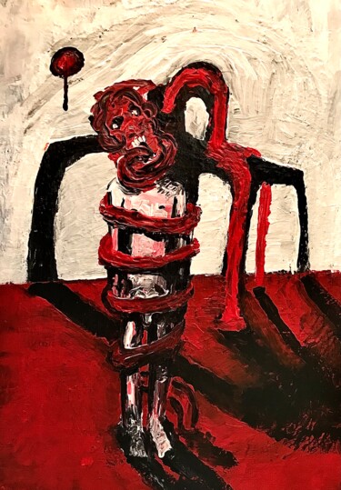 Painting titled "Suffocated" by Vaxo Lang, Original Artwork, Acrylic