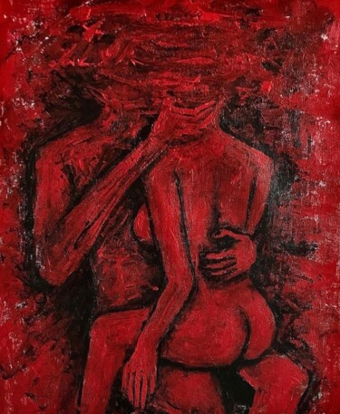 Картина под названием "Lovers" - Vaxo Lang, Подлинное произведение искусства, Акрил