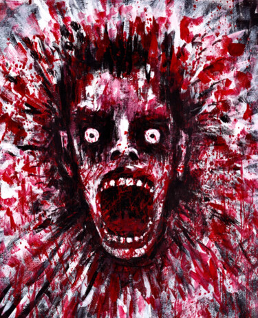 Painting titled "Bloody nightmare" by Vaxo Lang, Original Artwork, Acrylic