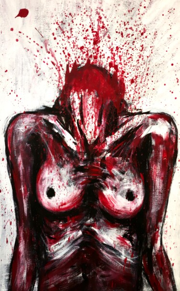 Painting titled "Dying Beauty" by Vaxo Lang, Original Artwork, Acrylic